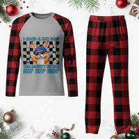 Funny Easter Bunny Plaid Pajama Set I Said A Hip Hop The Hippity To The Hip Hip Hop