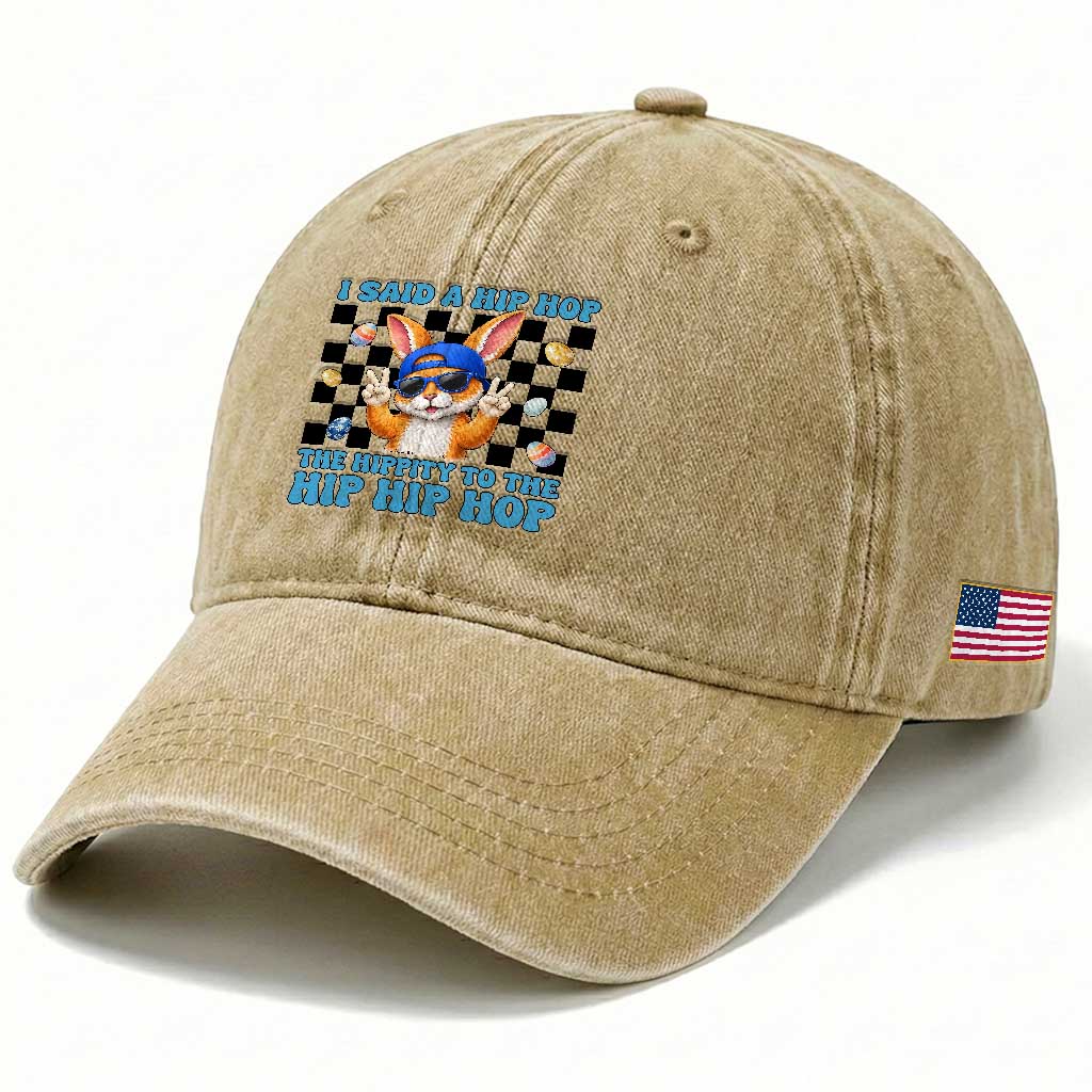 Funny Easter Bunny Washed Cotton Baseball Cap I Said A Hip Hop The Hippity To The Hip Hip Hop