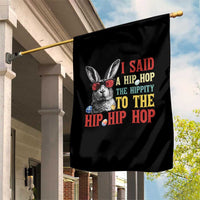 I Said A Hip Hop The Hippity To The Hip Hip Hop Garden Flag Funny Easter Bunny Rapper Sunglasses
