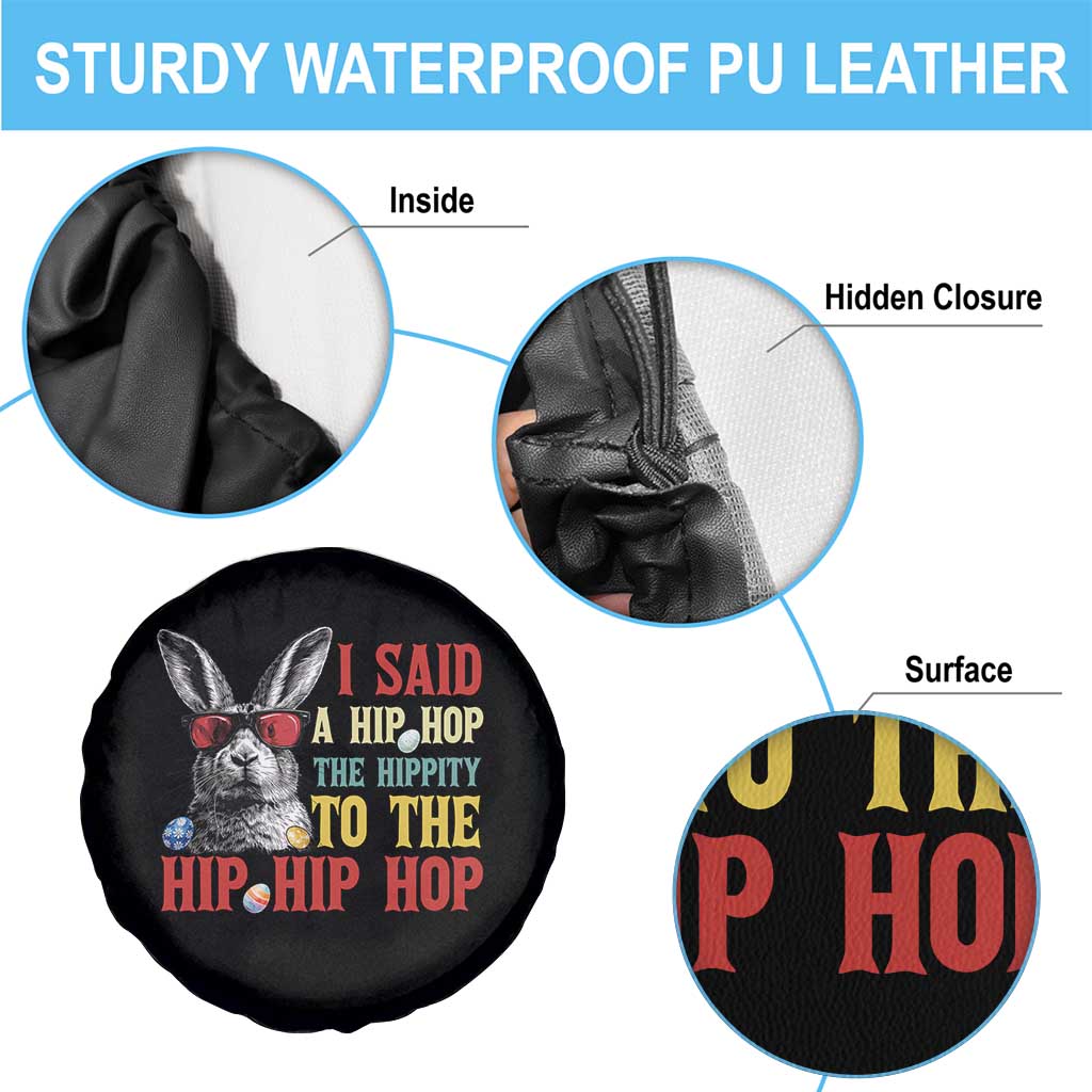 I Said A Hip Hop The Hippity To The Hip Hip Hop Spare Tire Cover Funny Easter Bunny Rapper Sunglasses