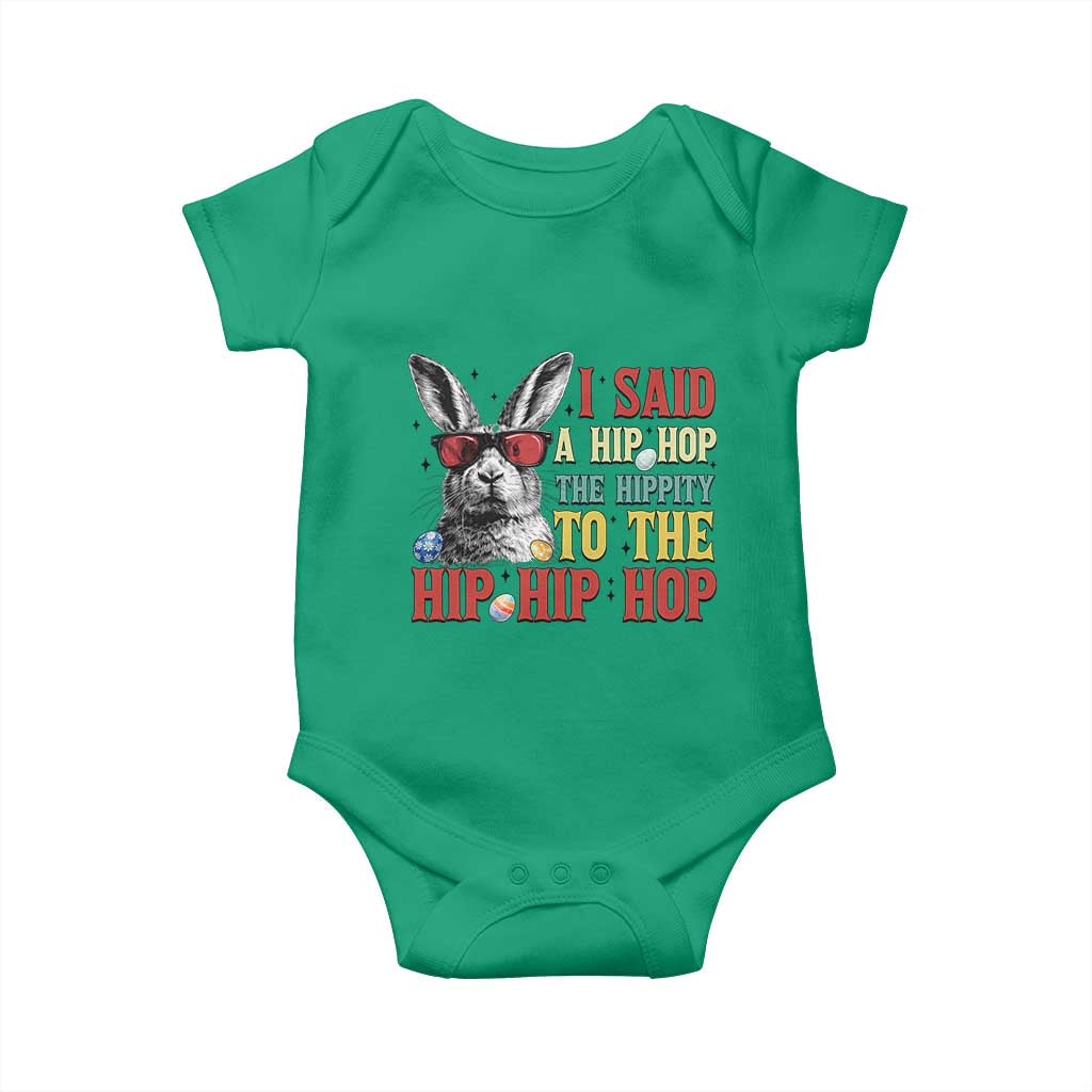 I Said A Hip Hop The Hippity To The Hip Hip Hop Baby Onesie Funny Easter Bunny Rapper Sunglasses