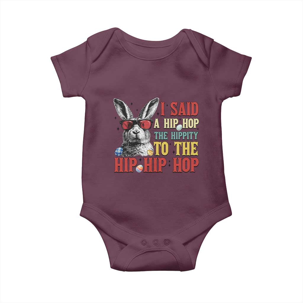 I Said A Hip Hop The Hippity To The Hip Hip Hop Baby Onesie Funny Easter Bunny Rapper Sunglasses