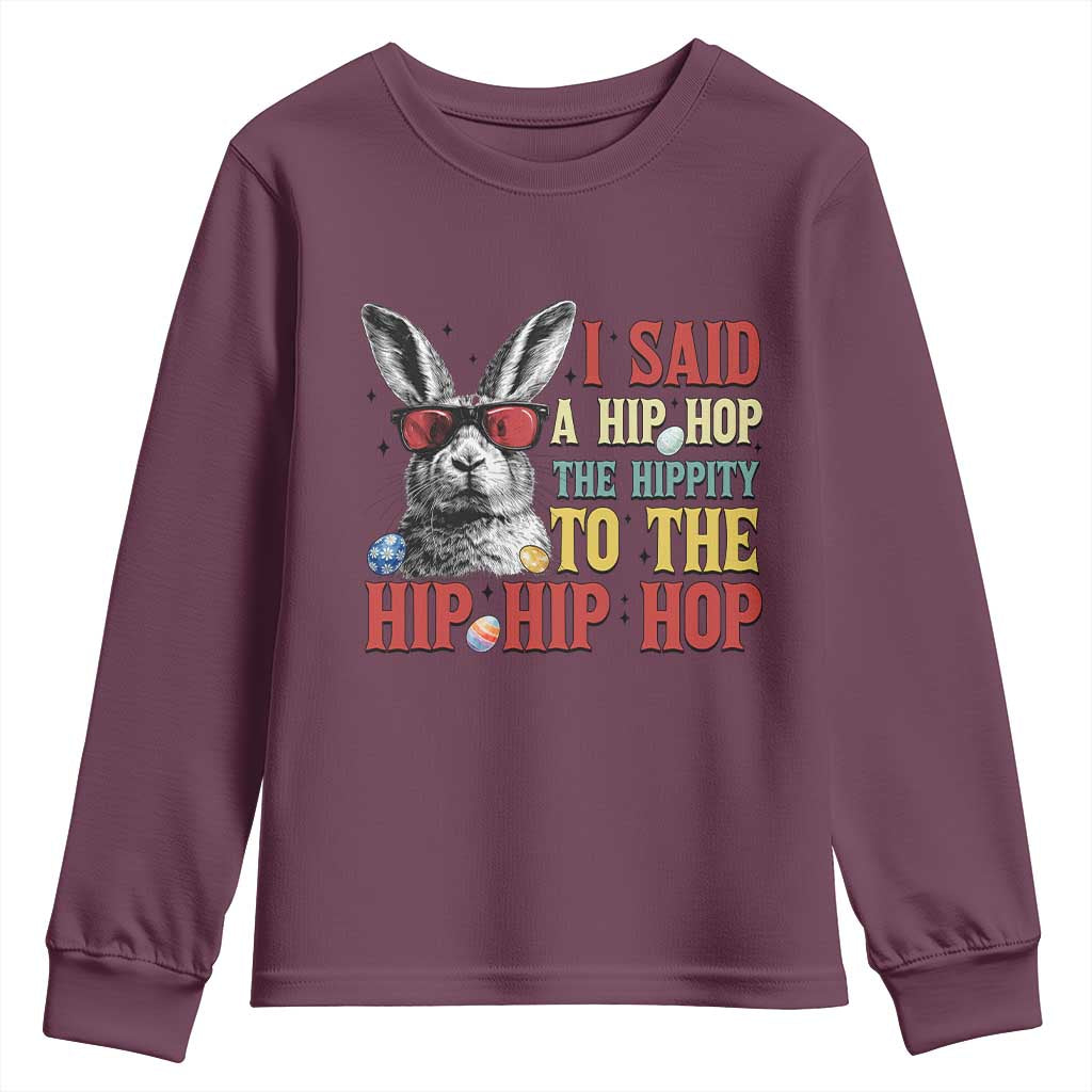 I Said A Hip Hop The Hippity To The Hip Hip Hop Youth Sweatshirt Funny Easter Bunny Rapper Sunglasses