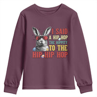 I Said A Hip Hop The Hippity To The Hip Hip Hop Youth Sweatshirt Funny Easter Bunny Rapper Sunglasses