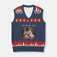 But Did You Dye V-Neck Knit Sweater Vest Funny Christian Easter Egg Dyeing