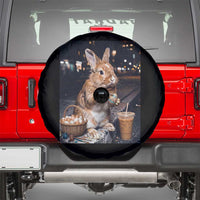 Easter Bunny Iced Coffee Spare Tire Cover Funny Rabbit Egg Painting