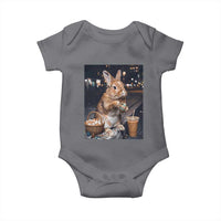 Easter Bunny Iced Coffee Baby Onesie Funny Rabbit Egg Painting