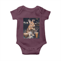 Easter Bunny Iced Coffee Baby Onesie Funny Rabbit Egg Painting