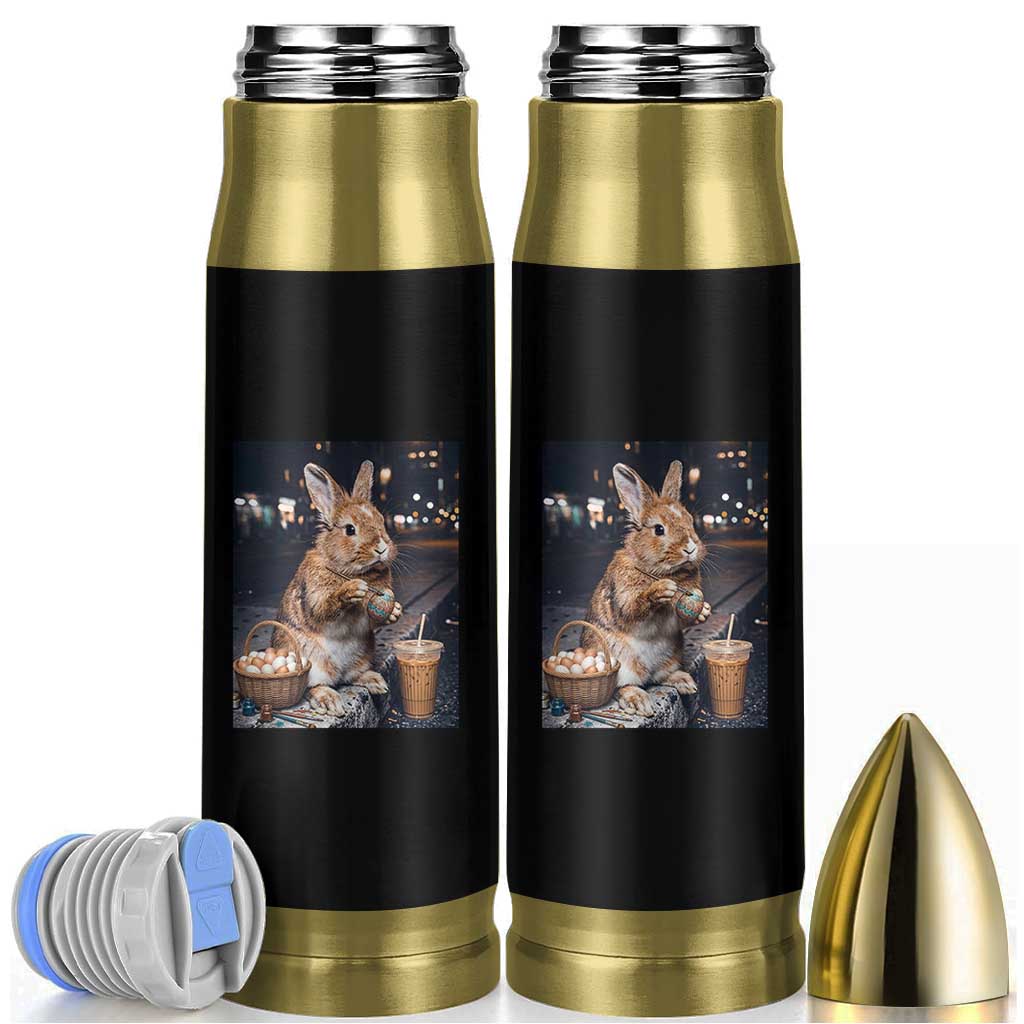 Easter Bunny Iced Coffee Bullet Tumbler Funny Rabbit Egg Painting