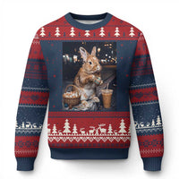 Easter Bunny Iced Coffee Ugly Christmas Sweater Funny Rabbit Egg Painting