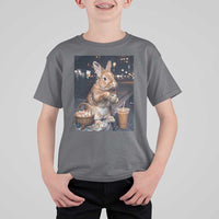 Easter Bunny Iced Coffee T Shirt For Kid Funny Rabbit Egg Painting