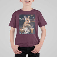 Easter Bunny Iced Coffee T Shirt For Kid Funny Rabbit Egg Painting