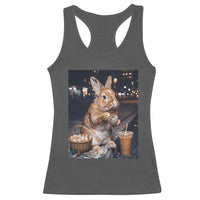 Easter Bunny Iced Coffee Racerback Tank Top Funny Rabbit Egg Painting
