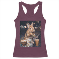 Easter Bunny Iced Coffee Racerback Tank Top Funny Rabbit Egg Painting