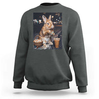 Easter Bunny Iced Coffee Sweatshirt Funny Rabbit Egg Painting