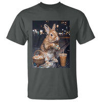 Easter Bunny Iced Coffee T Shirt Funny Rabbit Egg Painting