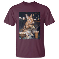 Easter Bunny Iced Coffee T Shirt Funny Rabbit Egg Painting