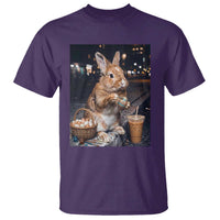 Easter Bunny Iced Coffee T Shirt Funny Rabbit Egg Painting