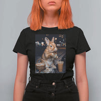 Easter Bunny Iced Coffee T Shirt For Women Funny Rabbit Egg Painting