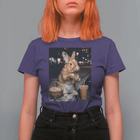 Easter Bunny Iced Coffee T Shirt For Women Funny Rabbit Egg Painting
