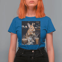 Easter Bunny Iced Coffee T Shirt For Women Funny Rabbit Egg Painting