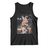 Easter Bunny Iced Coffee Tank Top Funny Rabbit Egg Painting