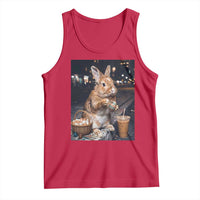 Easter Bunny Iced Coffee Tank Top Funny Rabbit Egg Painting