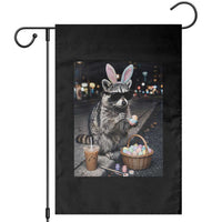 Easter Raccoon Iced Coffee Garden Flag Funny Trash Panda Egg Painting