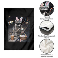 Easter Raccoon Iced Coffee Garden Flag Funny Trash Panda Egg Painting