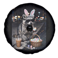 Easter Raccoon Iced Coffee Spare Tire Cover Funny Trash Panda Egg Painting
