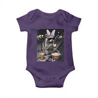 Easter Raccoon Iced Coffee Baby Onesie Funny Trash Panda Egg Painting