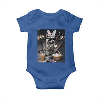Easter Raccoon Iced Coffee Baby Onesie Funny Trash Panda Egg Painting