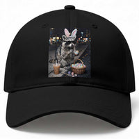 Easter Raccoon Iced Coffee Baseball Cap Funny Trash Panda Egg Painting