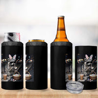 Easter Raccoon Iced Coffee 4 in 1 Can Cooler Tumbler Funny Trash Panda Egg Painting