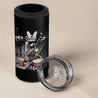 Easter Raccoon Iced Coffee 4 in 1 Can Cooler Tumbler Funny Trash Panda Egg Painting