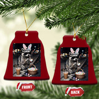 Easter Raccoon Iced Coffee Ceramic Ornament Funny Trash Panda Egg Painting