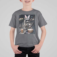 Easter Raccoon Iced Coffee T Shirt For Kid Funny Trash Panda Egg Painting