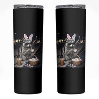 Easter Raccoon Iced Coffee Skinny Tumbler Funny Trash Panda Egg Painting