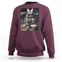 Easter Raccoon Iced Coffee Sweatshirt Funny Trash Panda Egg Painting