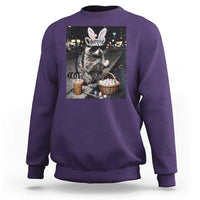 Easter Raccoon Iced Coffee Sweatshirt Funny Trash Panda Egg Painting