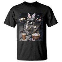 Easter Raccoon Iced Coffee T Shirt Funny Trash Panda Egg Painting