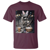 Easter Raccoon Iced Coffee T Shirt Funny Trash Panda Egg Painting