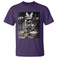 Easter Raccoon Iced Coffee T Shirt Funny Trash Panda Egg Painting
