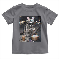 Easter Raccoon Iced Coffee Toddler T Shirt Funny Trash Panda Egg Painting