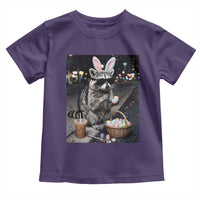 Easter Raccoon Iced Coffee Toddler T Shirt Funny Trash Panda Egg Painting