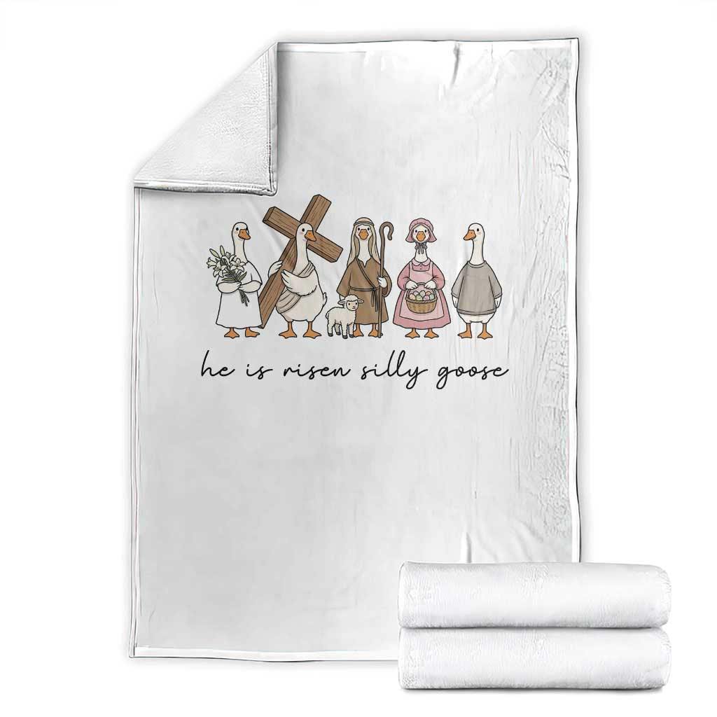He Is Risen Silly Goose Throw Blanket Funny Christian Easter