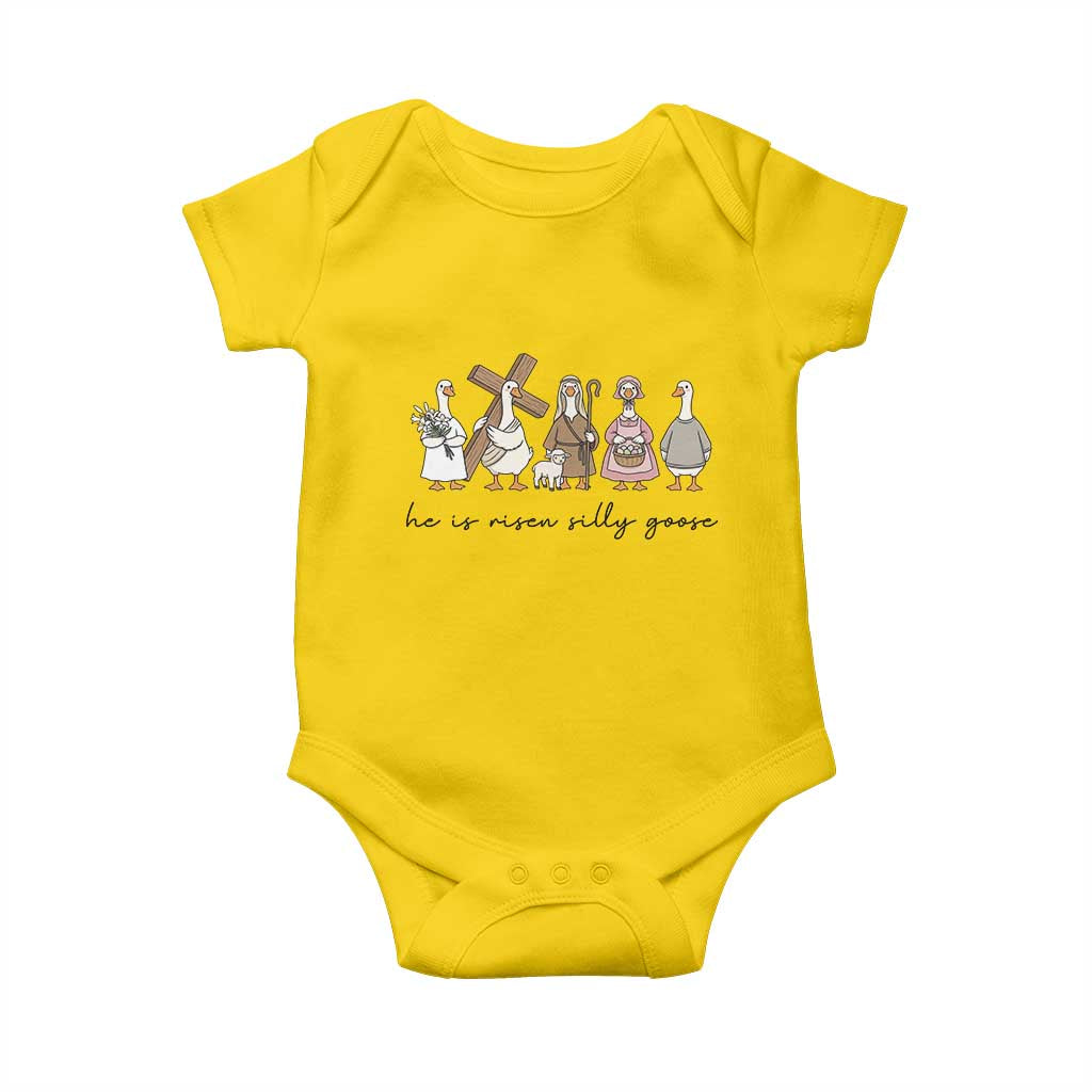 He Is Risen Silly Goose Baby Onesie Funny Christian Easter