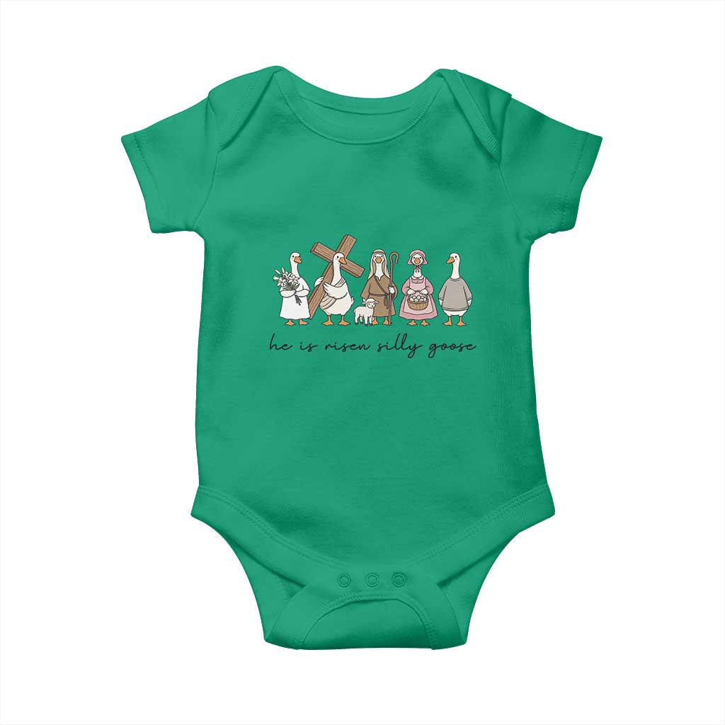 He Is Risen Silly Goose Baby Onesie Funny Christian Easter