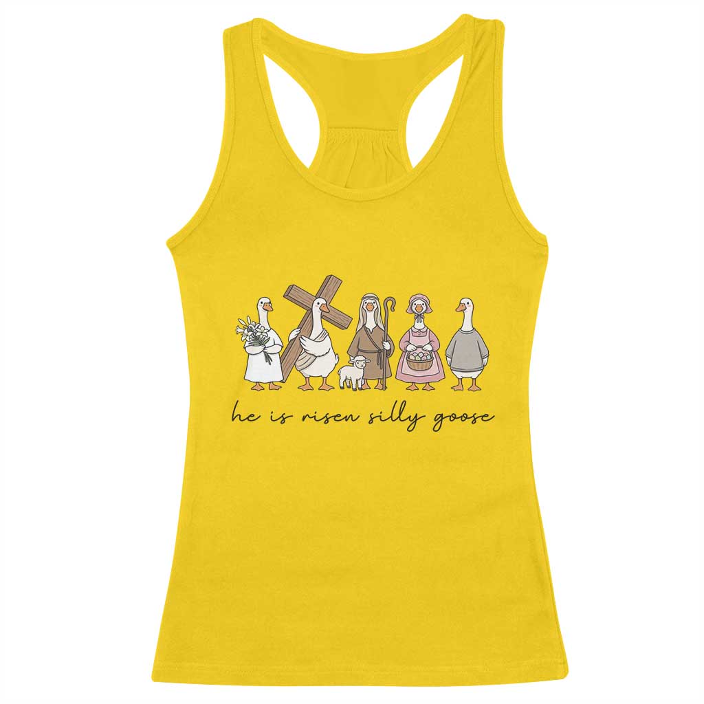 He Is Risen Silly Goose Racerback Tank Top Funny Christian Easter