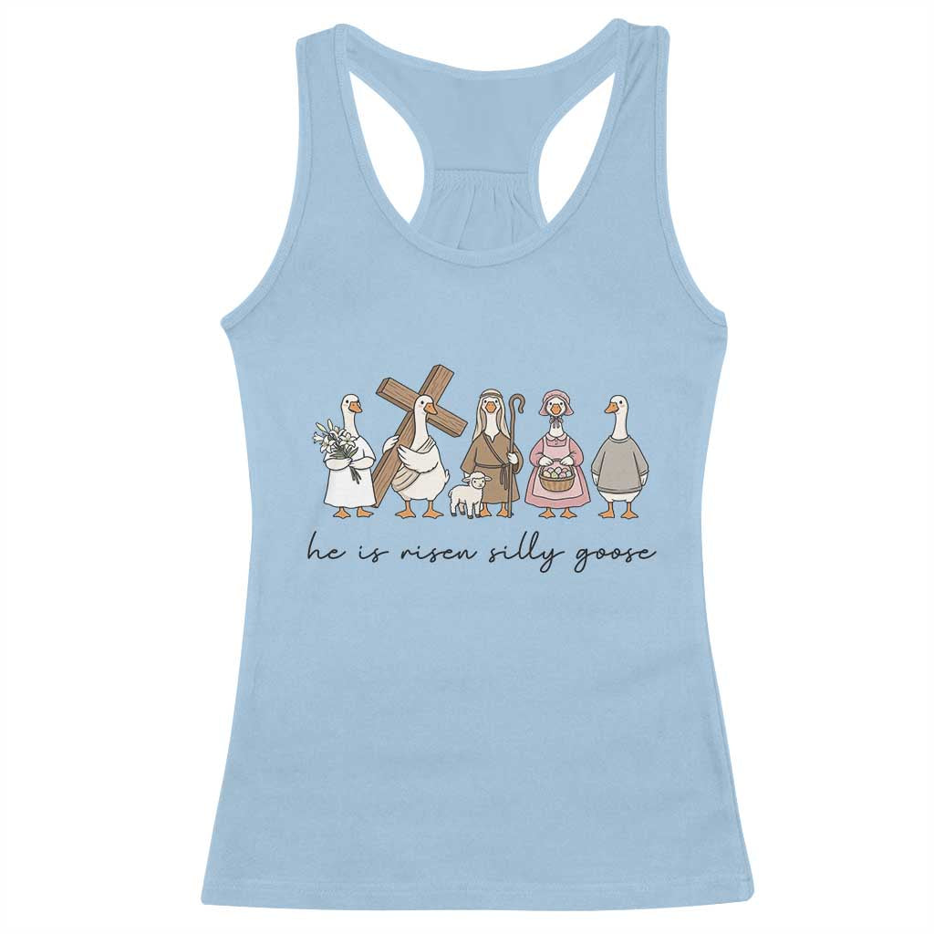 He Is Risen Silly Goose Racerback Tank Top Funny Christian Easter